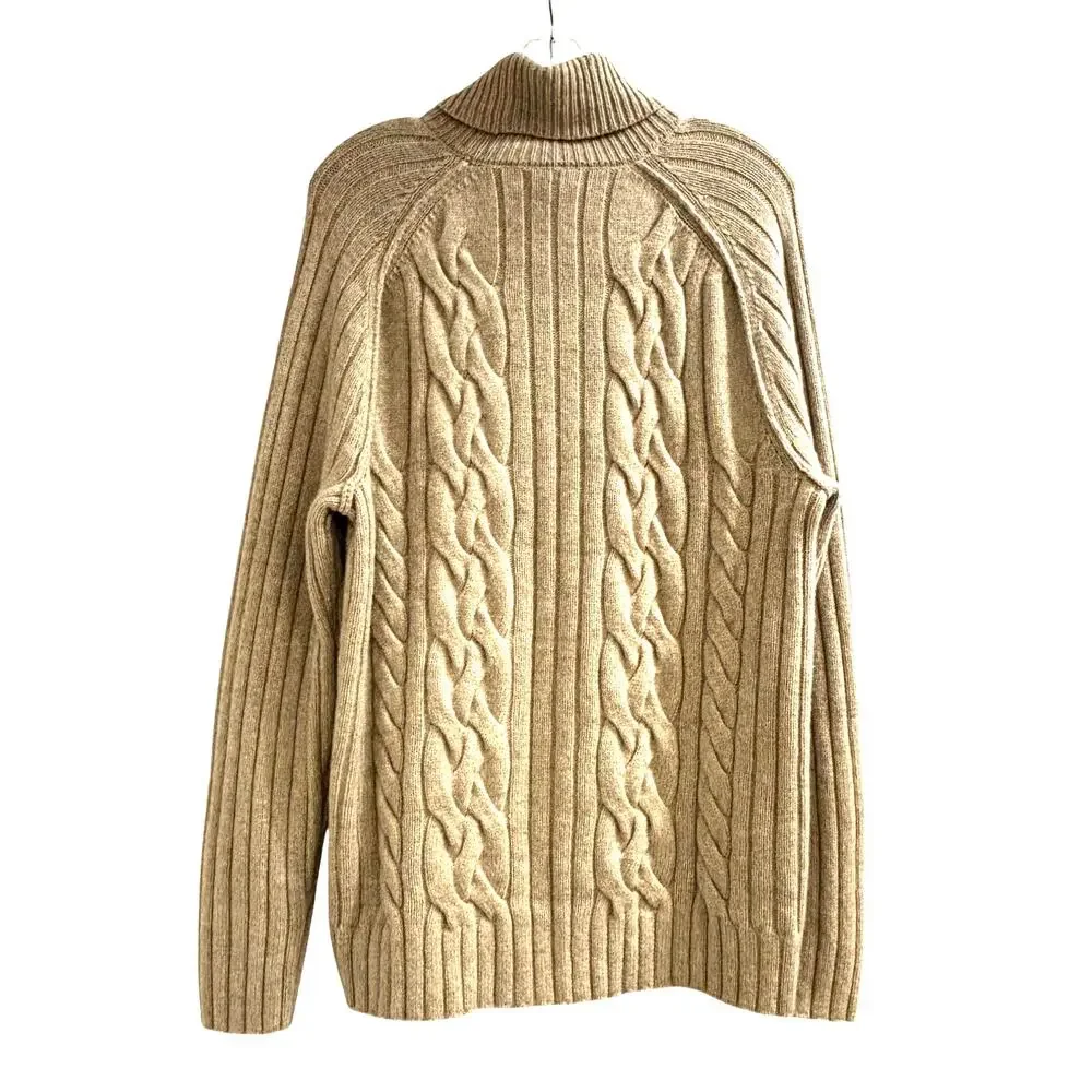 Banana Republic cable knit pullover sweater size M soft Italian beige wool blend